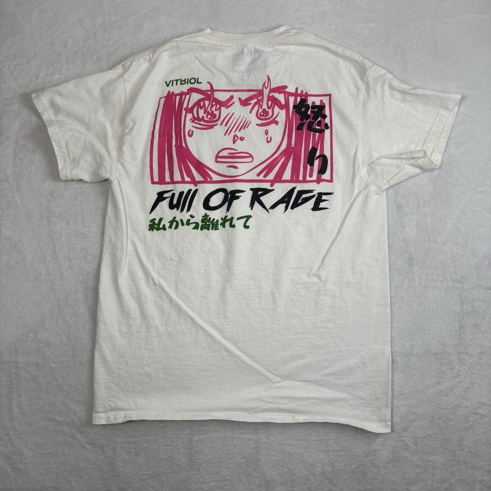 Vitriol Full of Rage White Short Sleeve Graphic Shirt‎ Men's Medium